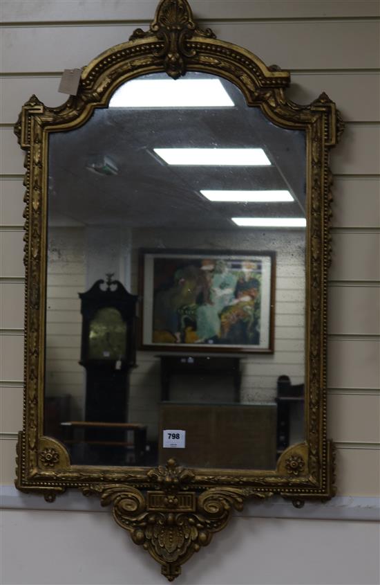 A 19th Century French gilt frame wall mirror, H.110cm